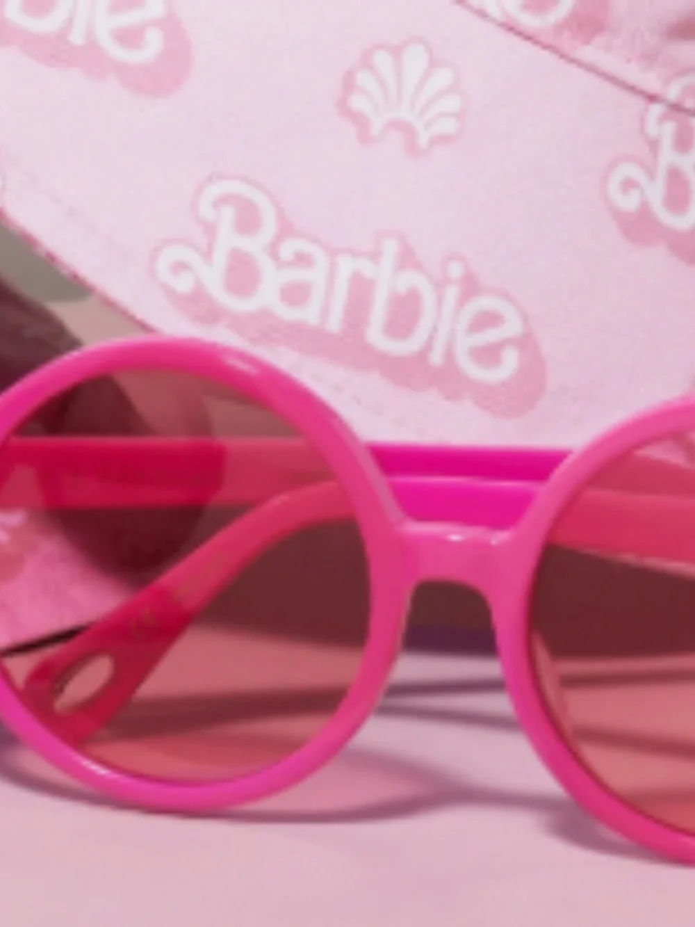 Lele Sadoughi x Barbie Round Pink Sunglasses with Tinted Lenses